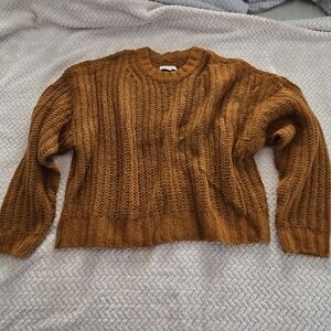 American Eagle Outfitters Chunky Crewneck Sweater - Rust Orange